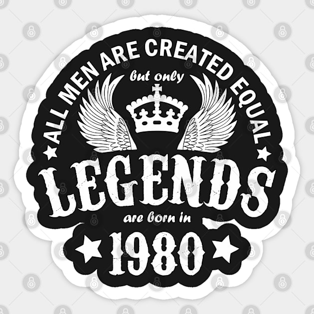 Legends are Born in 1980 Sticker by Dreamteebox